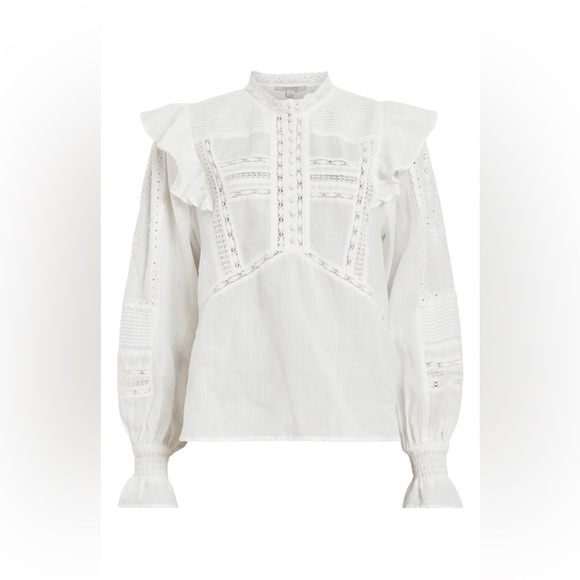 All Saints Heather Lace Trim Top - Picture 4 of 7